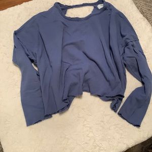 Open back cropped sweatshirt